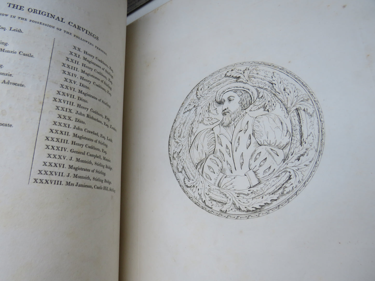 Lacunar Strevelinense A Collection of Heads Etched and Engraved After The Carved Work Which Formerly Decorated The Roof of the Kings Room In Stirling Castle 1817 (Antique Scottish Art Book) book 9