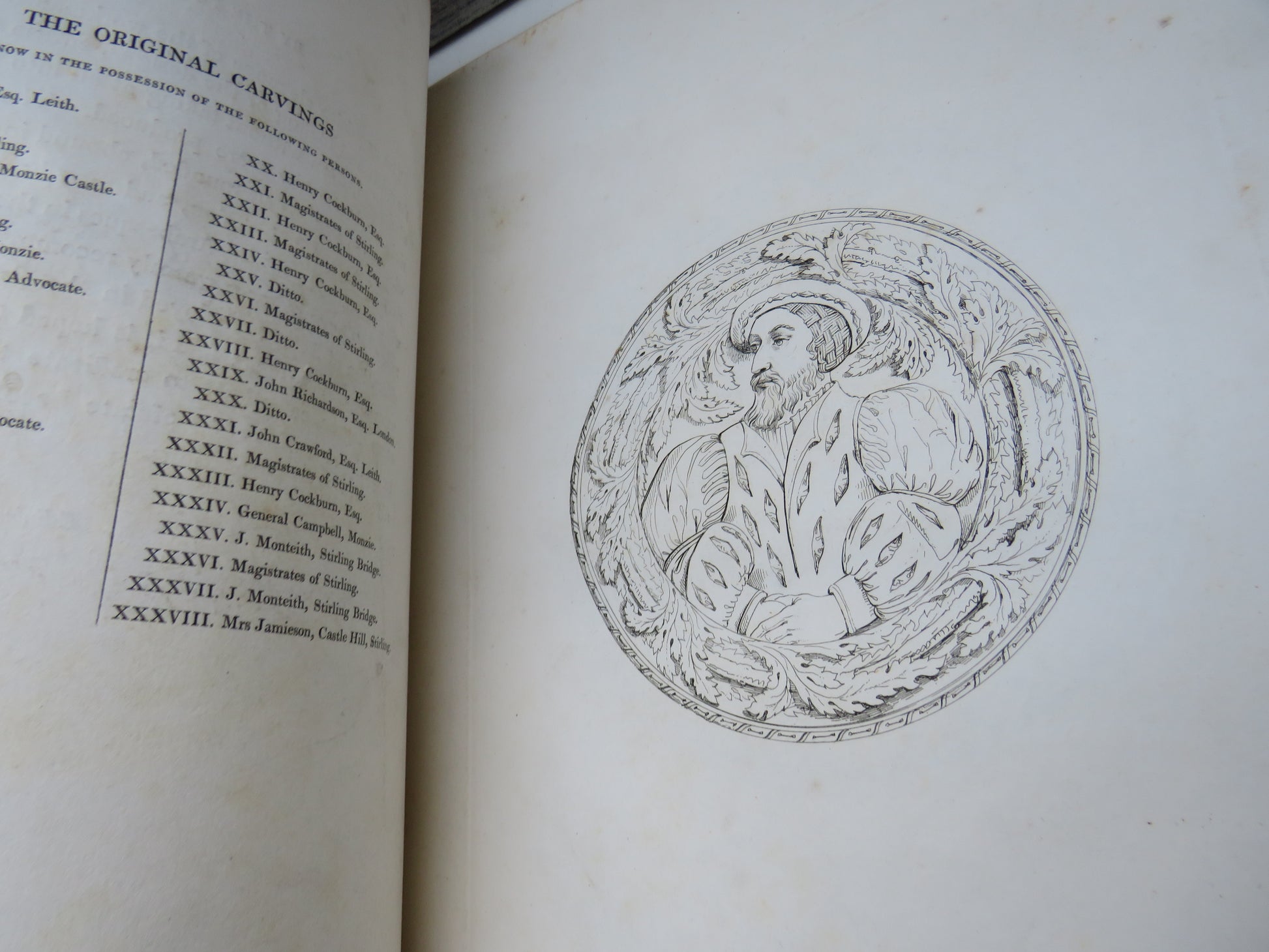 Lacunar Strevelinense A Collection of Heads Etched and Engraved After The Carved Work Which Formerly Decorated The Roof of the Kings Room In Stirling Castle 1817 (Antique Scottish Art Book) book 9