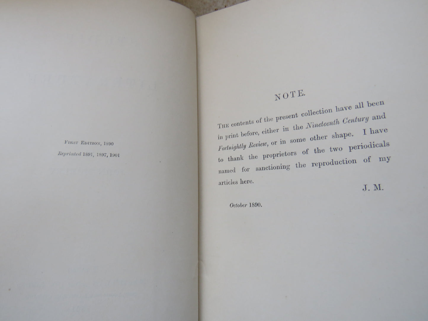 Studies In Literature By John Morley 1901