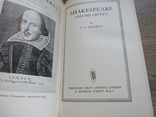 Shakespeare and His Critics By F.E. Halliday 1949 Signed Limited Edition