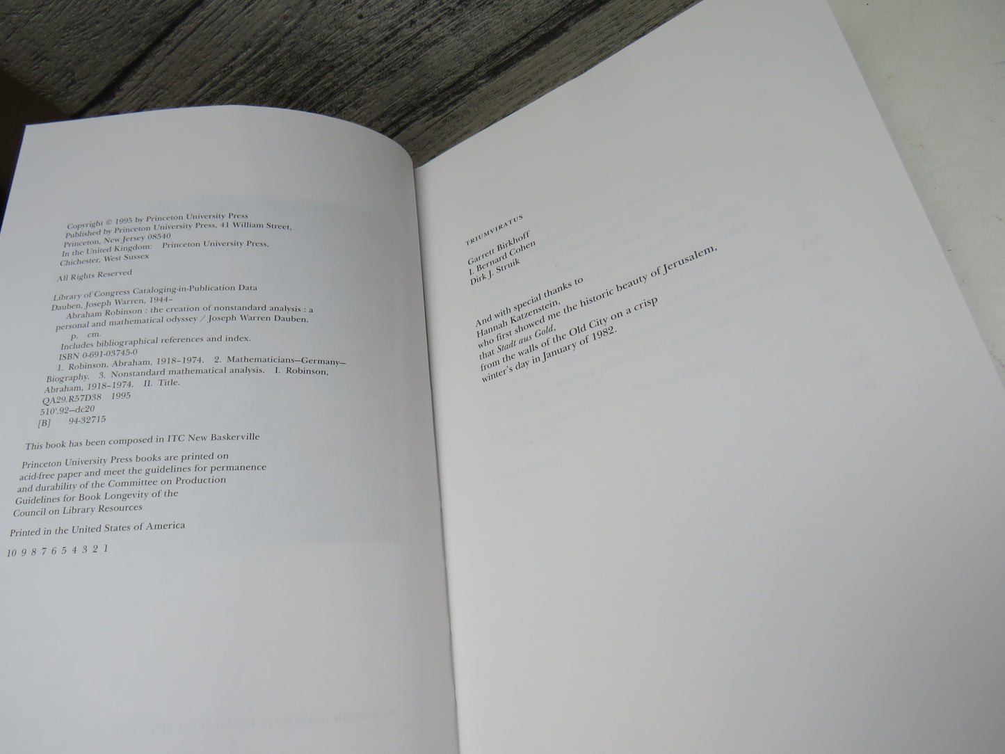 Abraham Robinson The Creation of Nonstandard Analysis A Personal and Mathematical Odyssey by Joseph Warren Dauben 1995 (Vintage Mathematics Biography) book 4