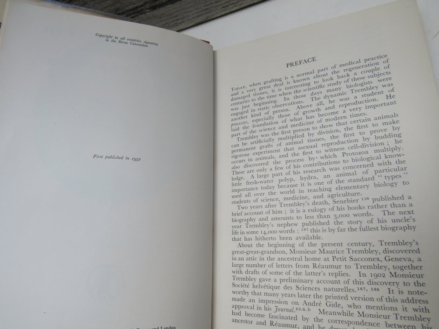 Abraham Trembley of Geneva Scientist and Philosopher 1710-1784 By John R. Baker 1952 (Vintage Science Biography) book 5