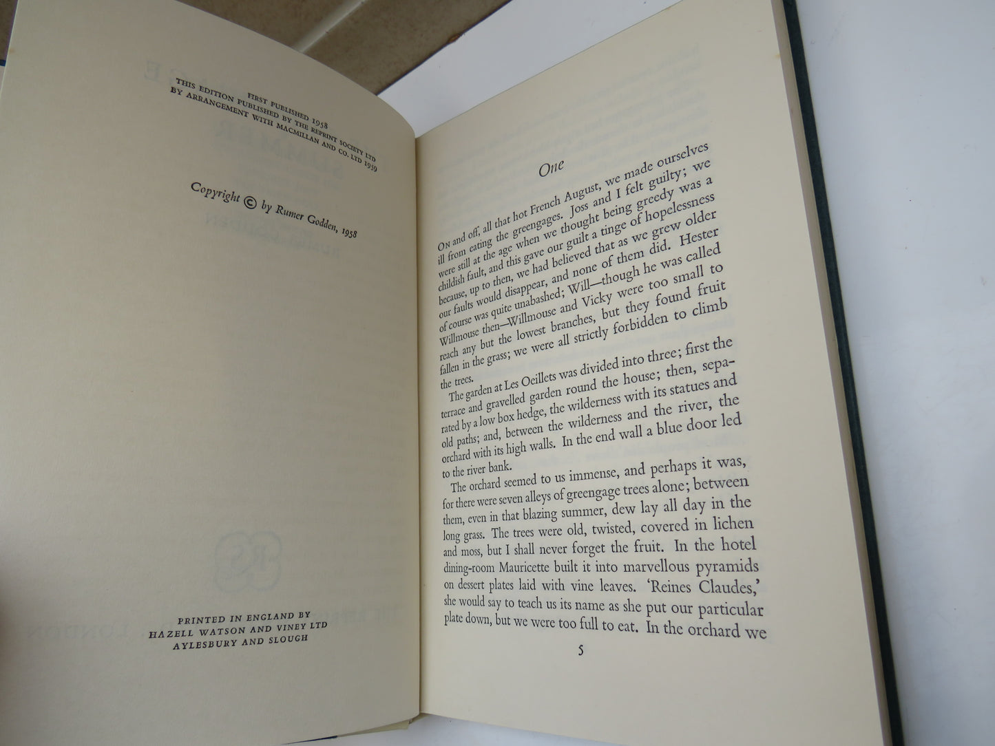 The Greengage Summer By Rumer Godden 1959