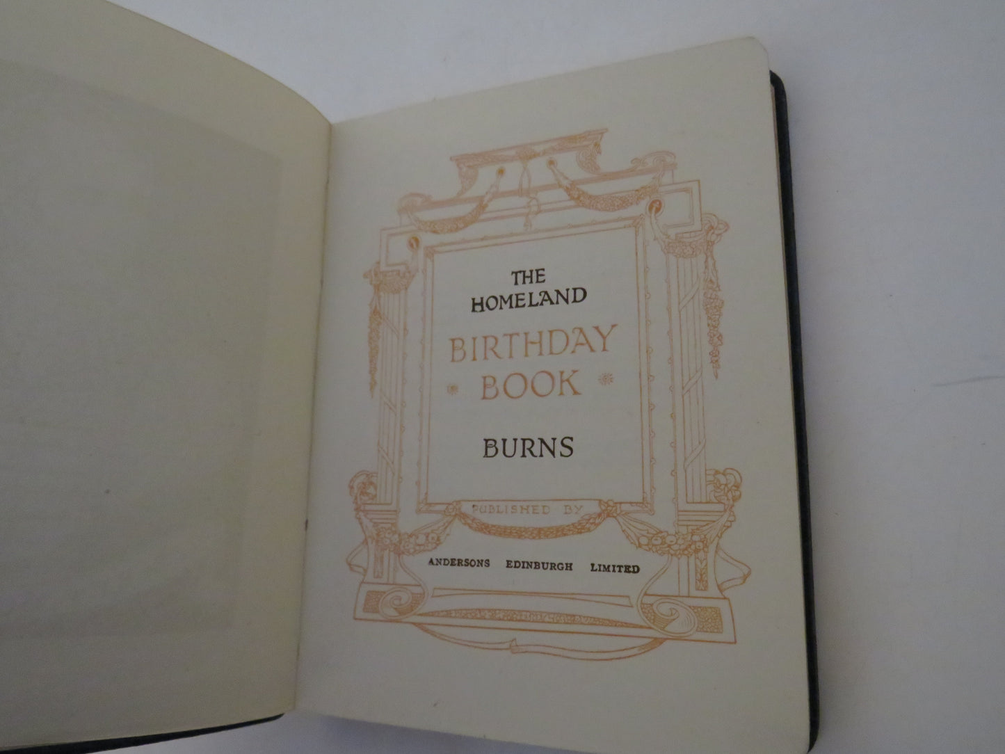 The Homeland Burns Birthday Book, Andersons Edinburgh