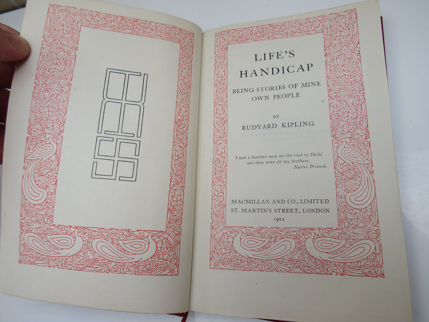 Life's Handicap Being Stories of Mine Own People By Rudyard Kipling 1922