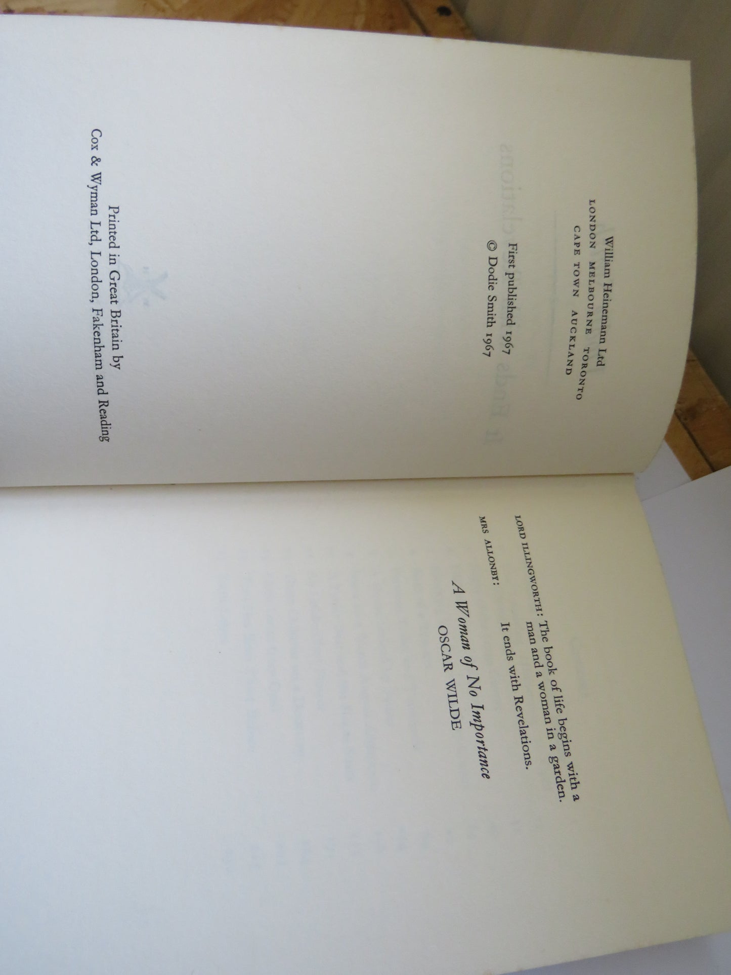 It Ends With Revelations By Dodie Smith 1967