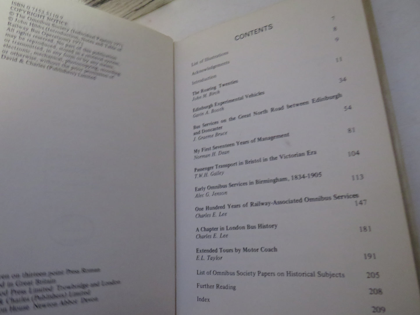 The Omnibus Readings In The History of Road Passenger Transport Edited By John Hibbs 1971
