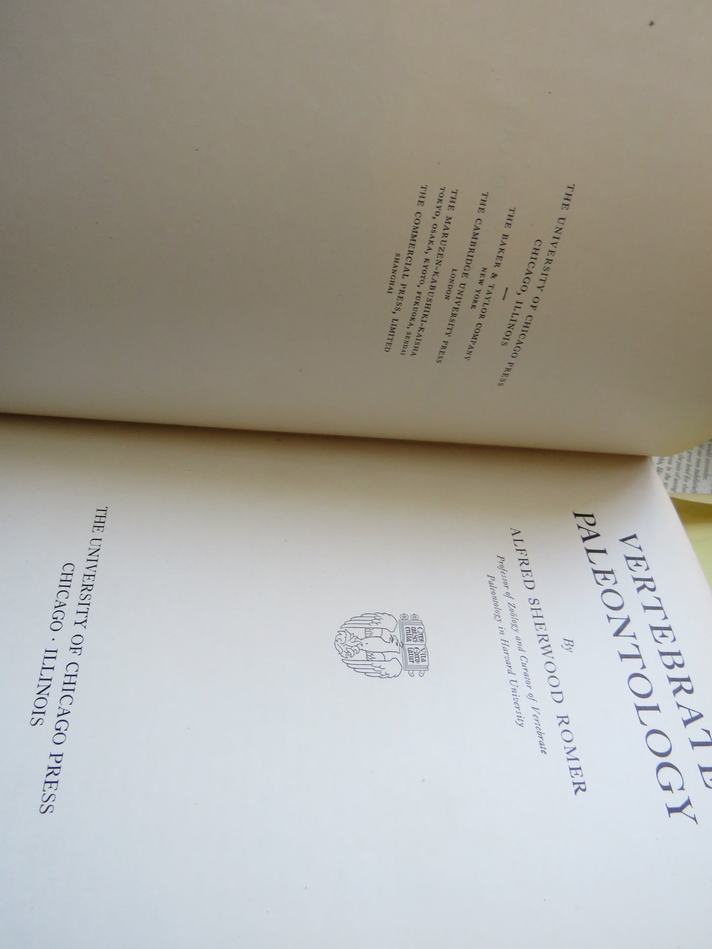 Vertebrate Paleontology by Alfred Sherwood Romer 1936 2nd Impression