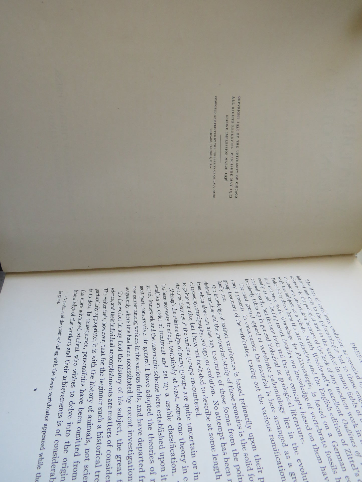 Vertebrate Paleontology by Alfred Sherwood Romer 1936 2nd Impression