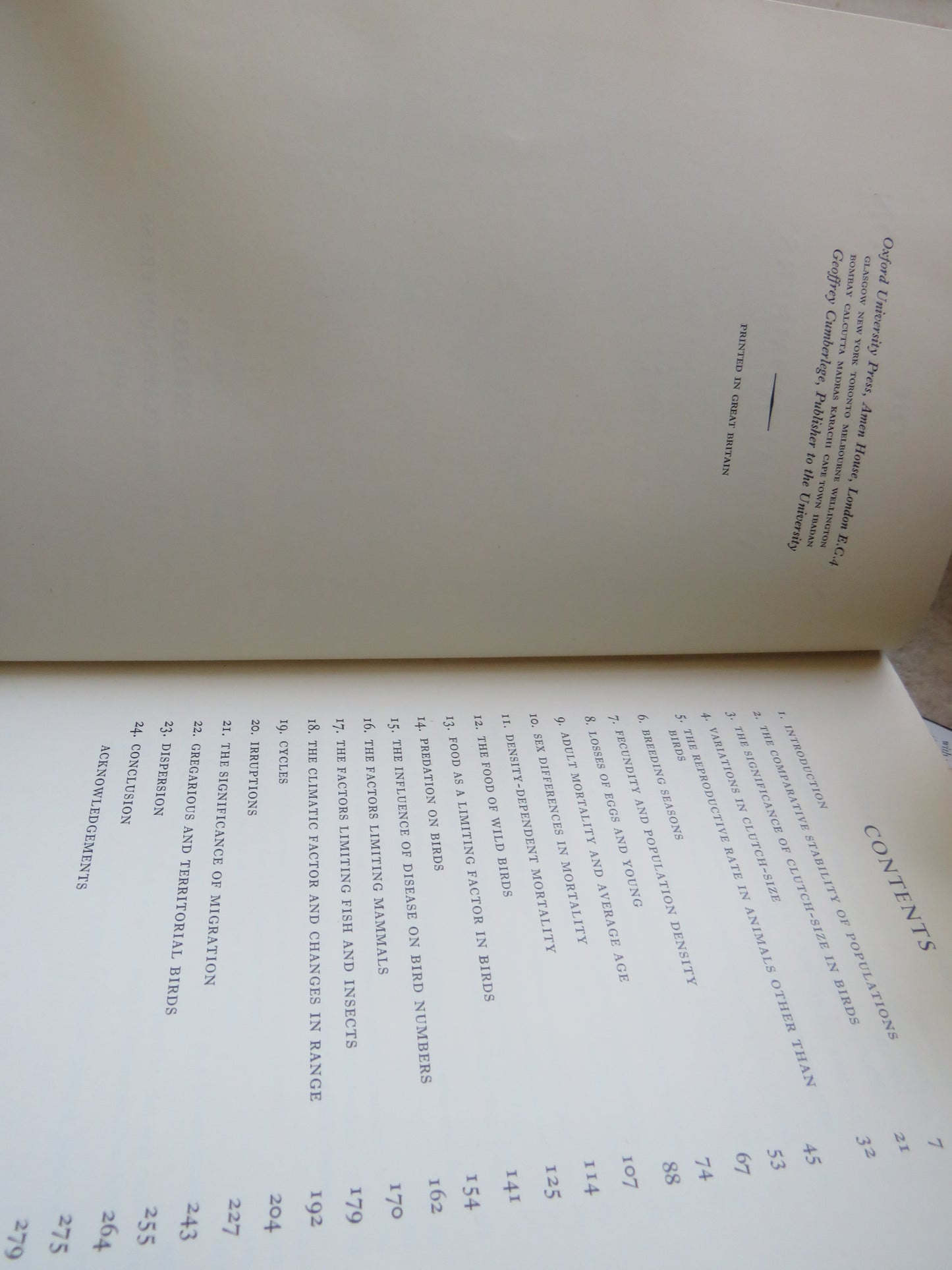 The Natural Regulation of Animal Numbers By David Lack F.R.S 1954