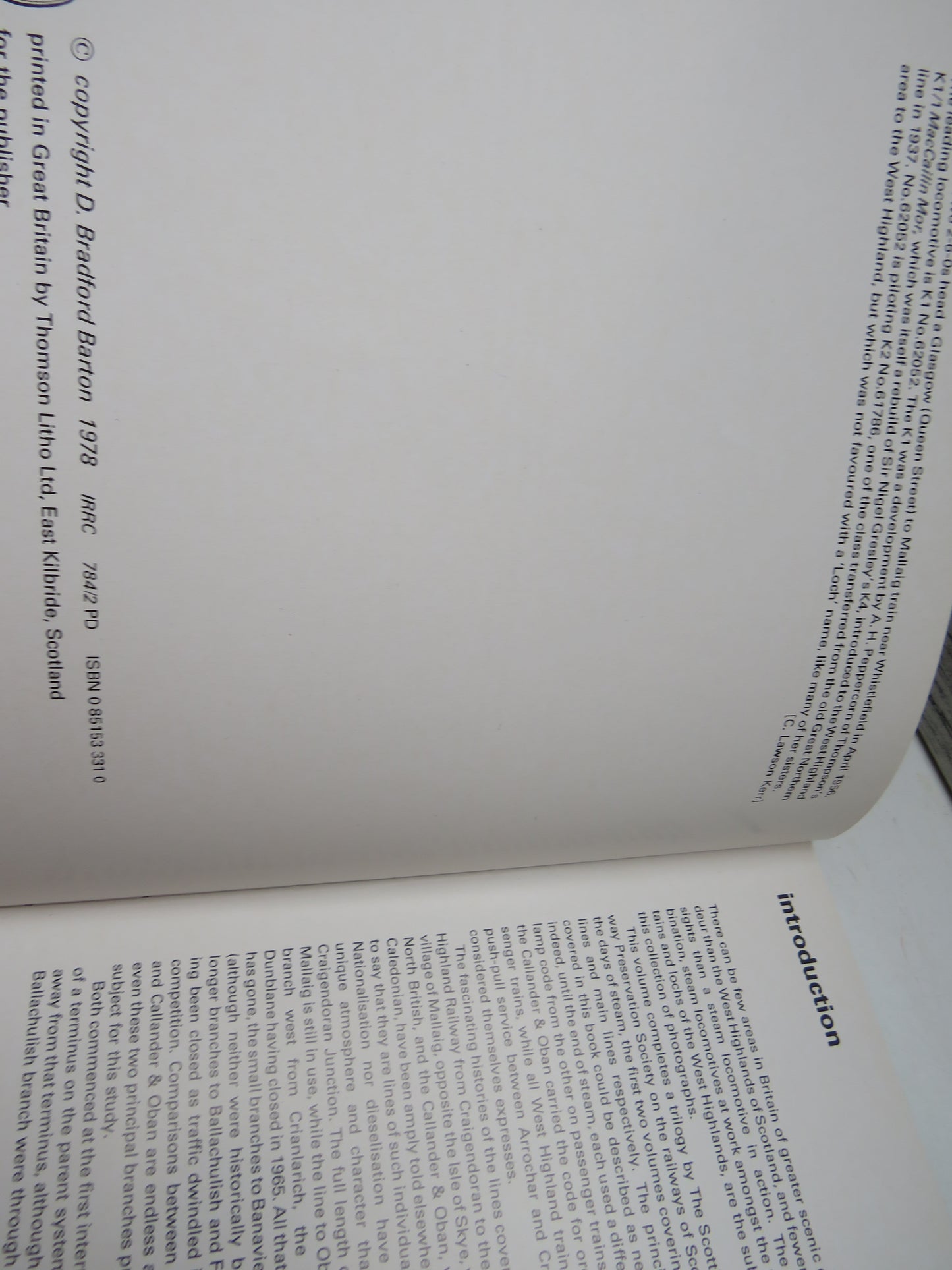 Steam in the Western Highlands edited by Jack Kernahan 1978 (Vintage Railway Book) book 4
