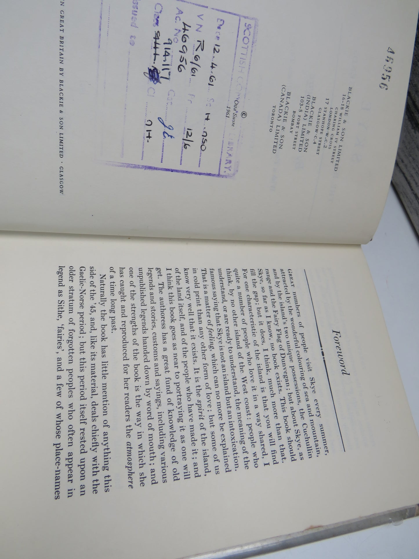 Skye The Island and Its Legends by Otta F. Swire, 1961