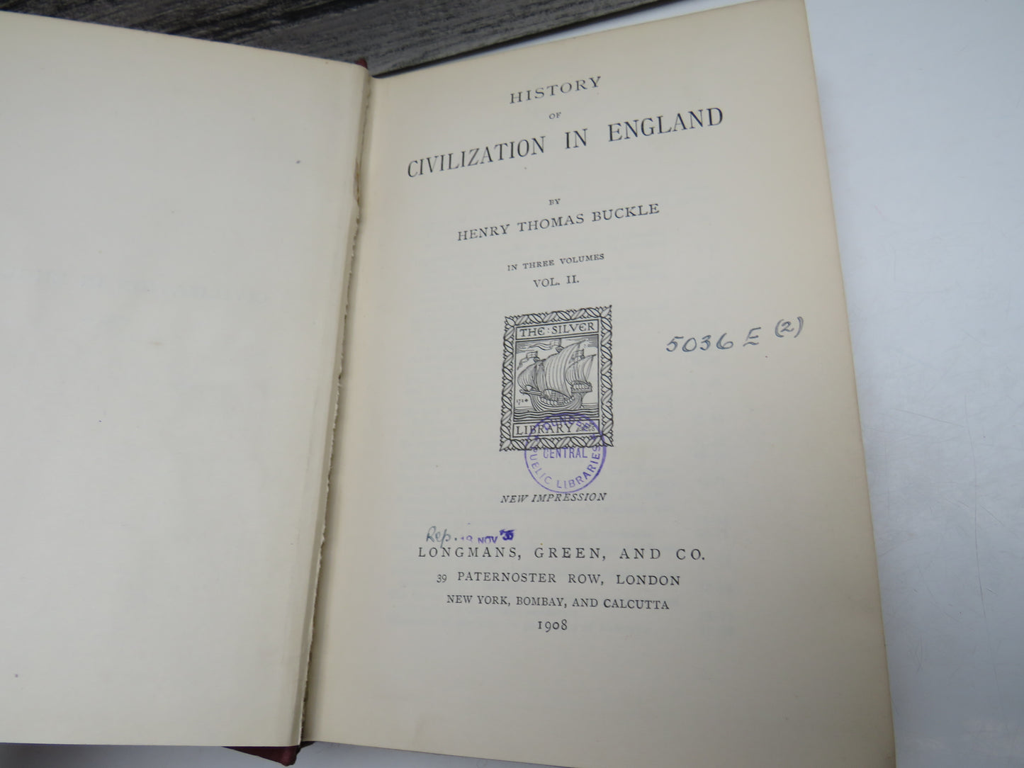 History Of Civilization In England By Henry Thomas Buckle Vol II 1908