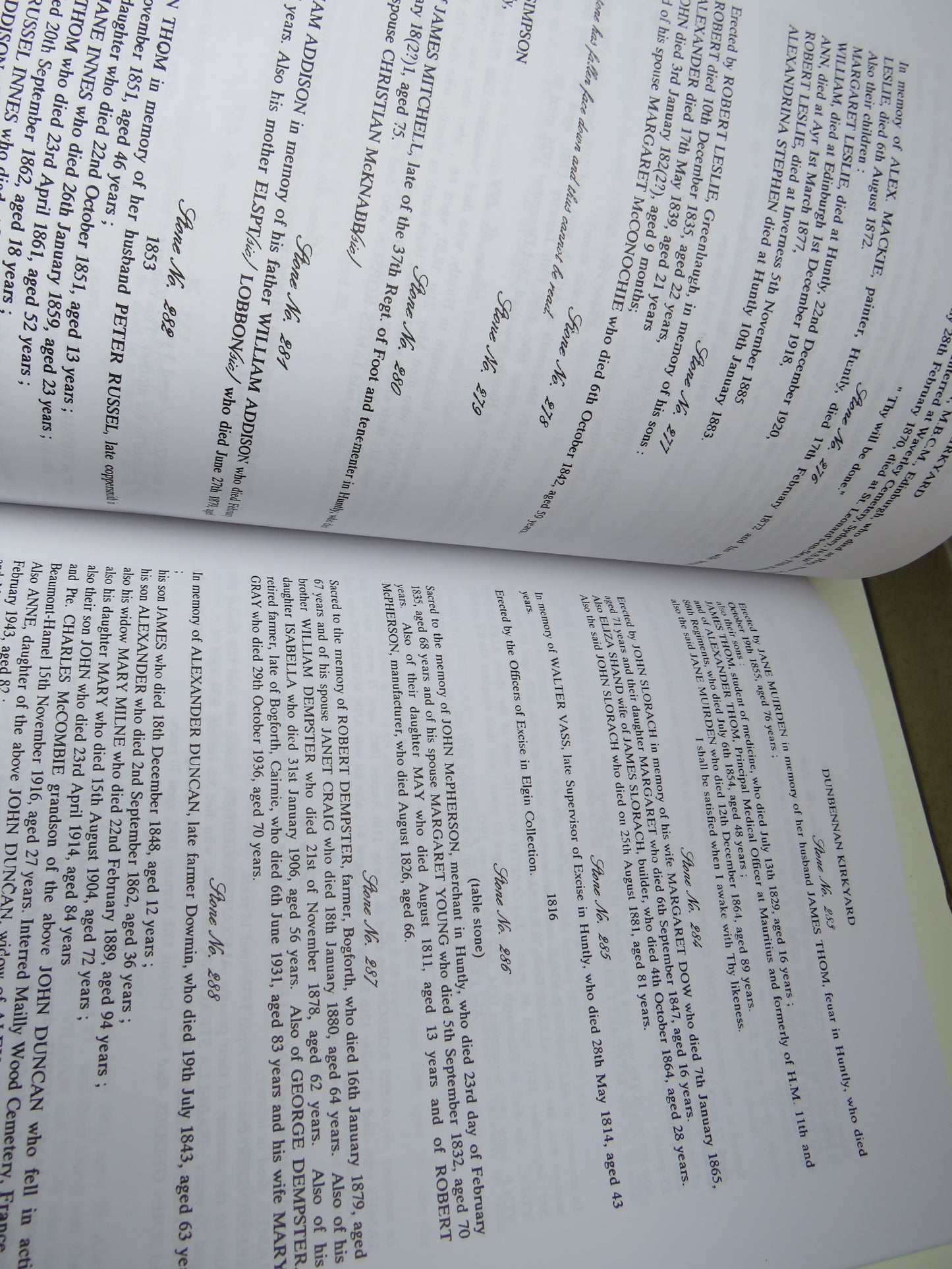 The Epitaphs of Dunbennan Kirkyard In The Parish of Huntly Recorded By Patrick W. Scott With Additional Comments