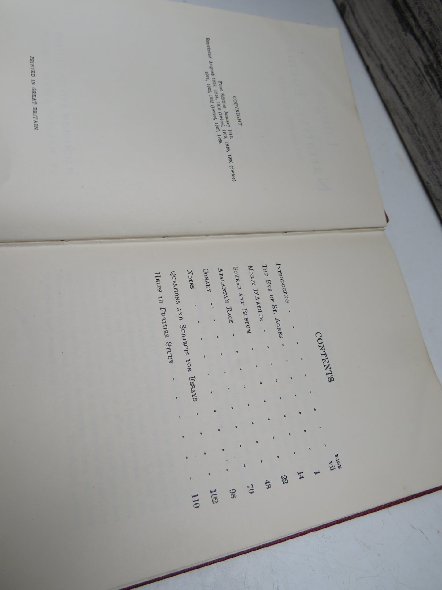 Longer Narrative Poems (Nineteenth Century) Edited for Schools by George G. Loane, 1929 (Vintage Poetry Collection) book 5