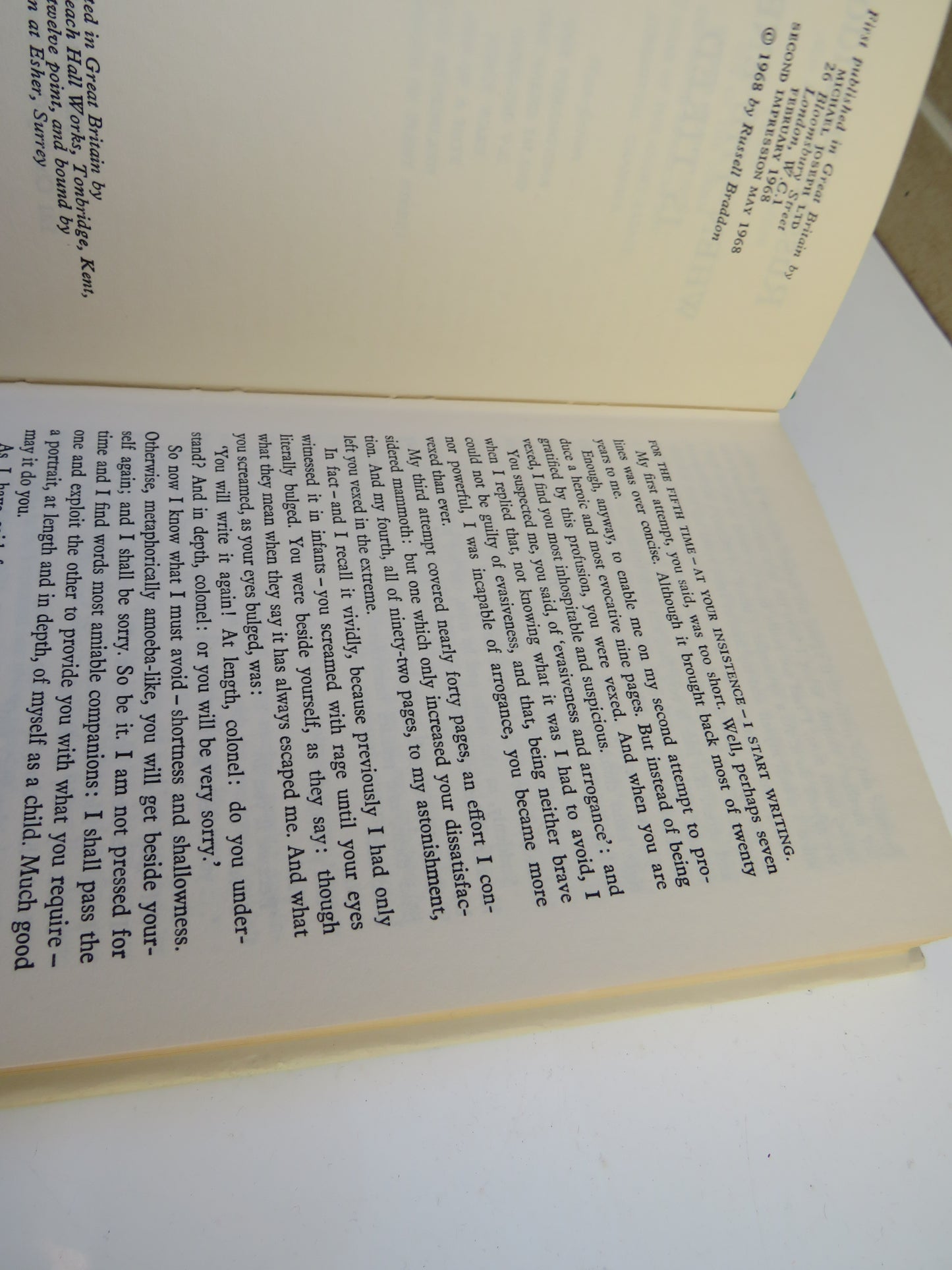 When The Enemy Is Tired by Russell Braddon 1968