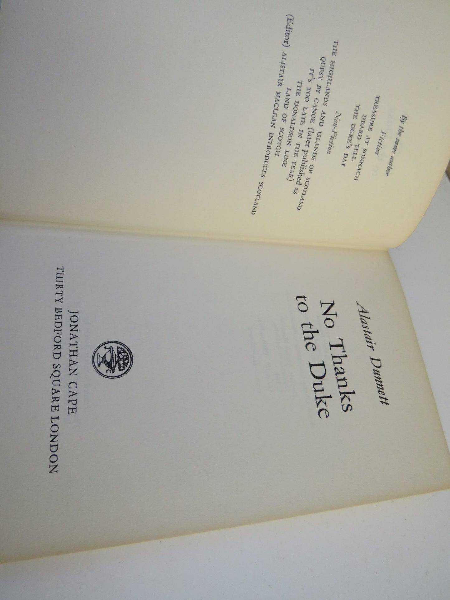 No Thanks To The Duke By Alastair Dunnett 1978
