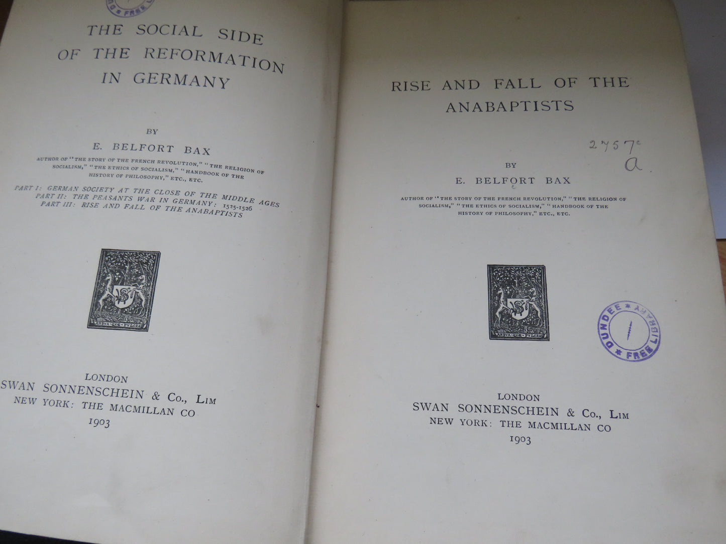 Rise and Fall of the Anabaptists By E. Belfort 1903