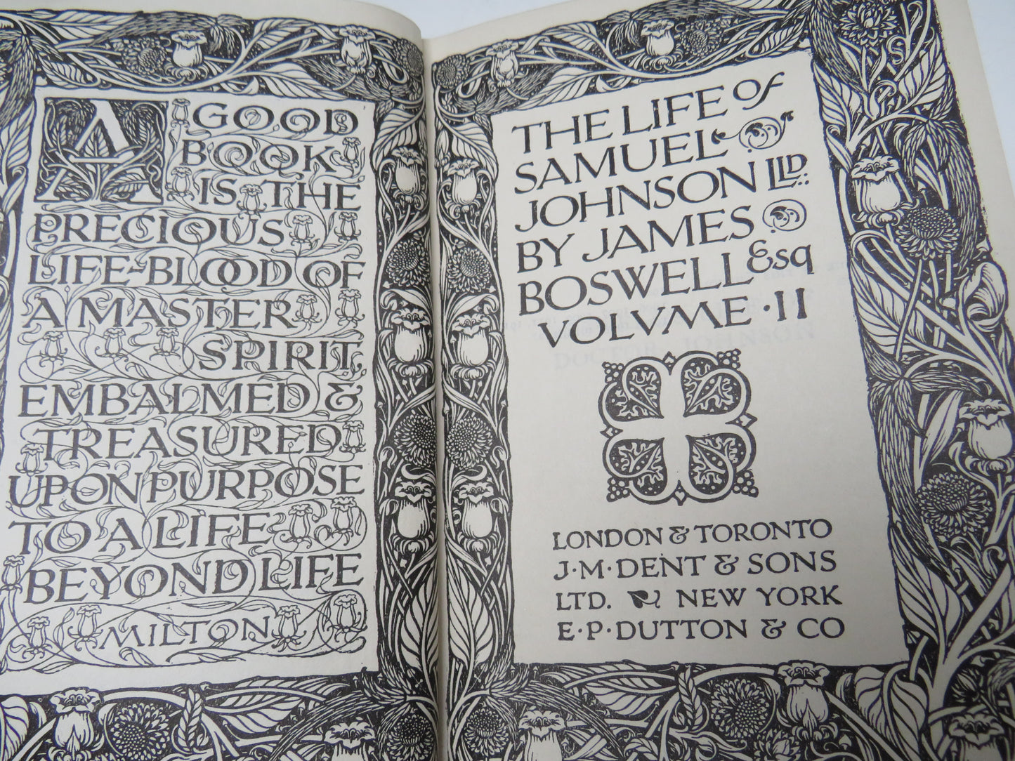 The Life of Samuel Johnson by James Boswell Volumes I and II, 1928