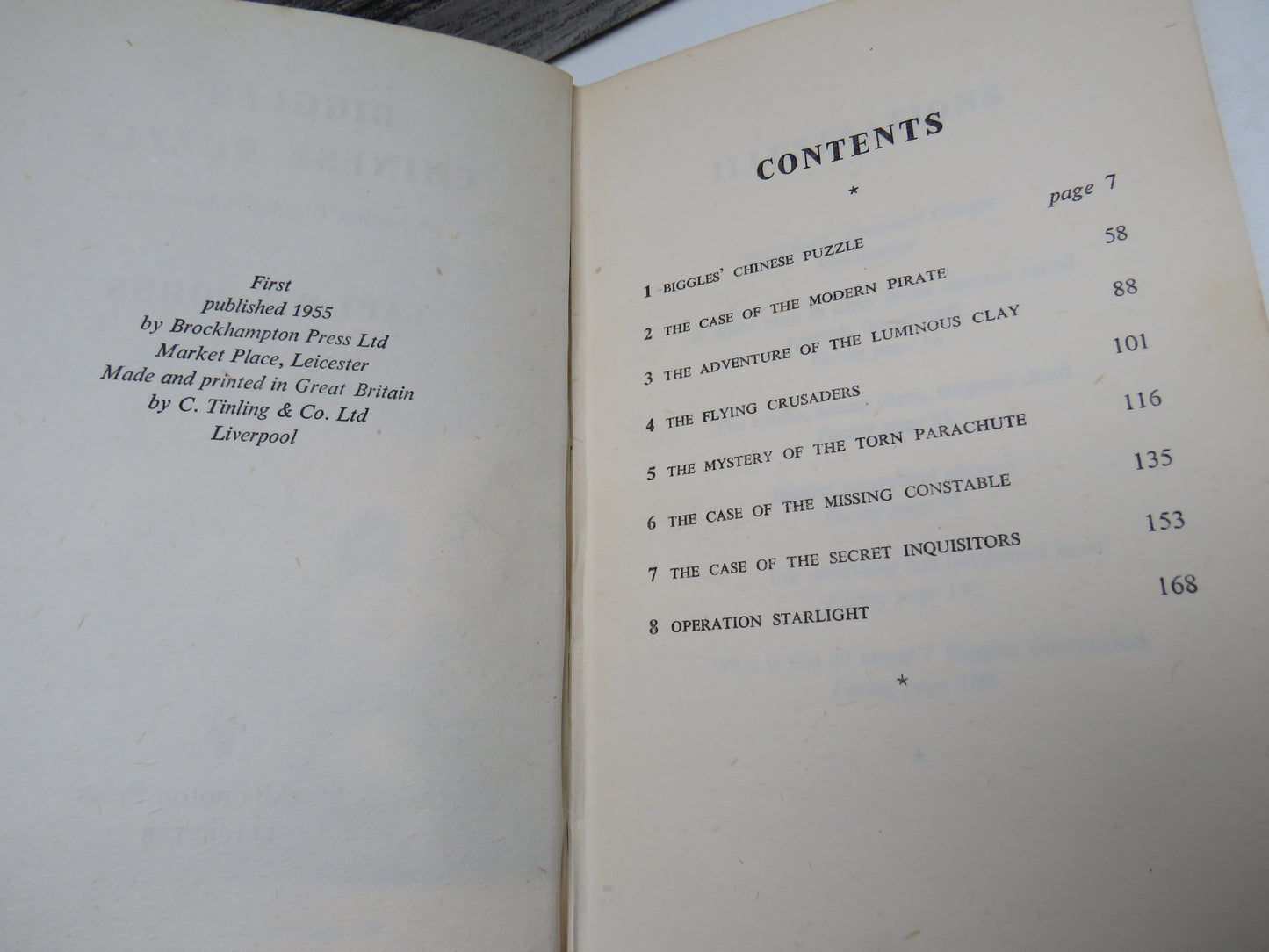 Biggles' Chinese Puzzle and Other Biggles' Adventures By Captain W.E. Johns 1955
