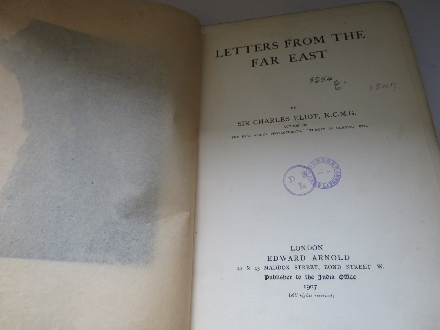 Letters From The Far East By Sir Charles Eliot 1907