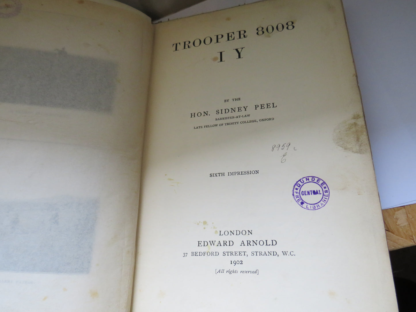 Trooper 8008 I Y By The Hon. Sidney Peel 1902