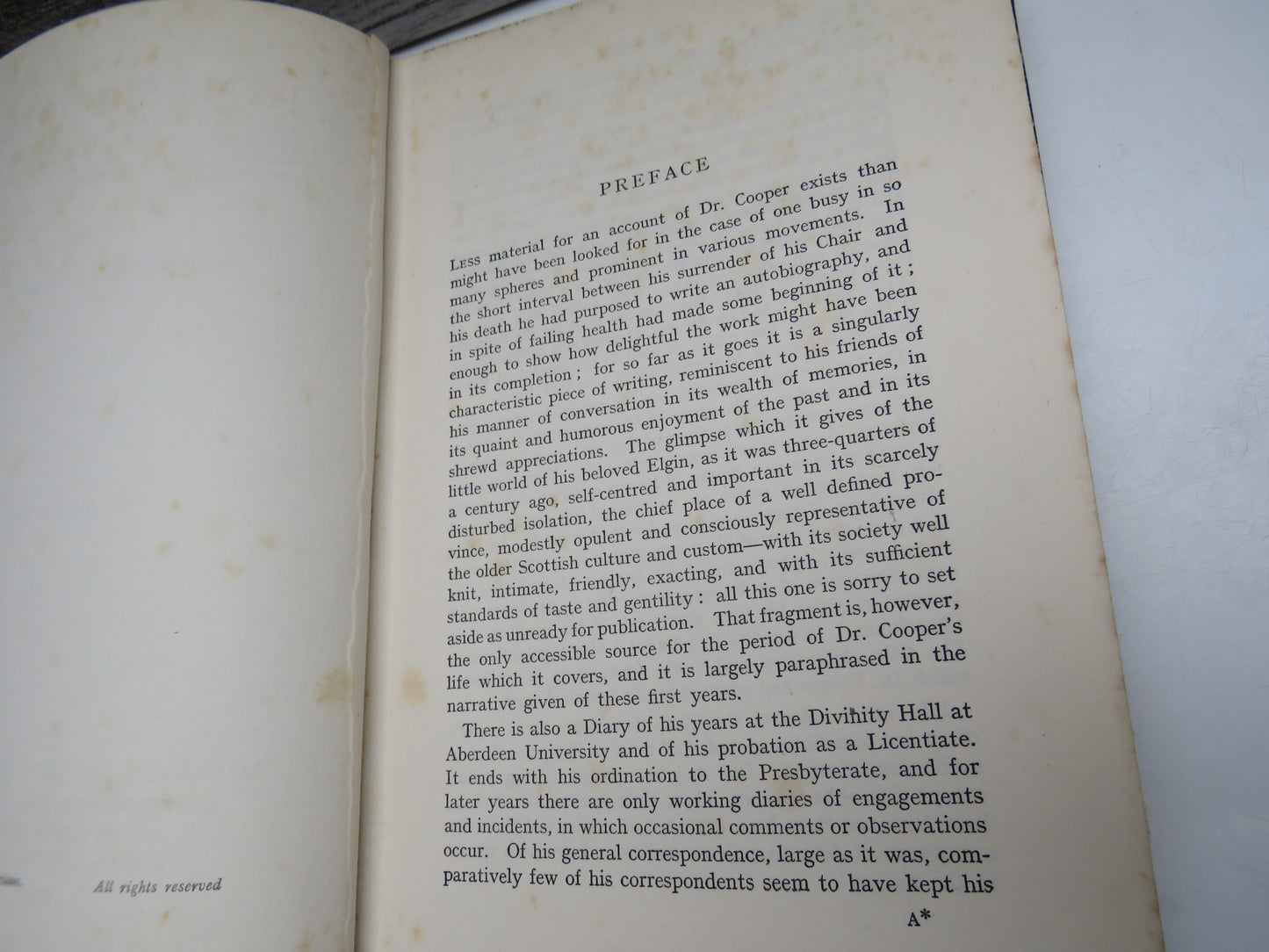 James Cooper, A Memoir by H. J. Wotherspoon, with Illustrations, 1926