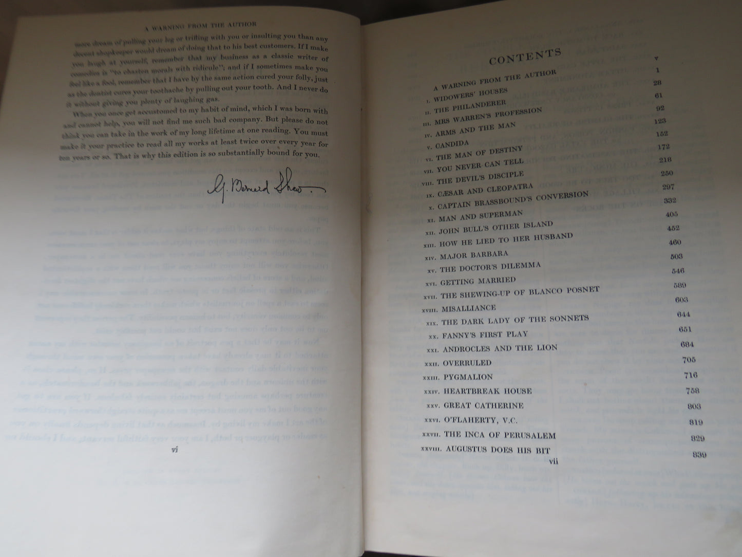 The Complete Plays Of Bernard Shaw 1934, Antique Book