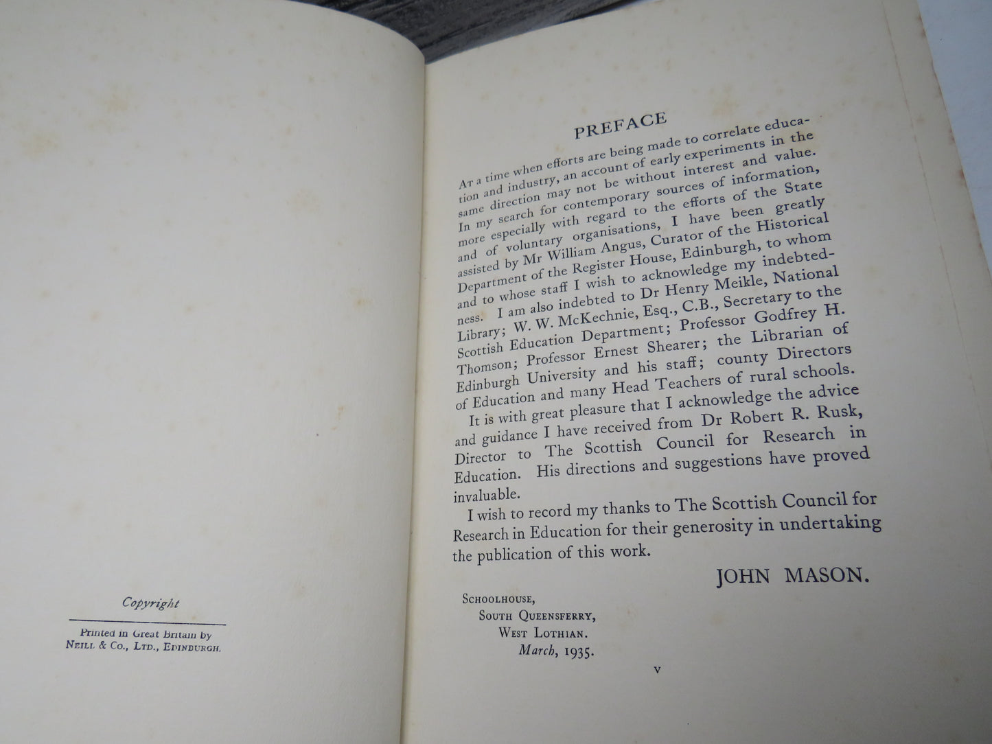 A History of Scottish Experiments In Rural Education From The Eighteenth Century To The Present Day By John Mason 1935
