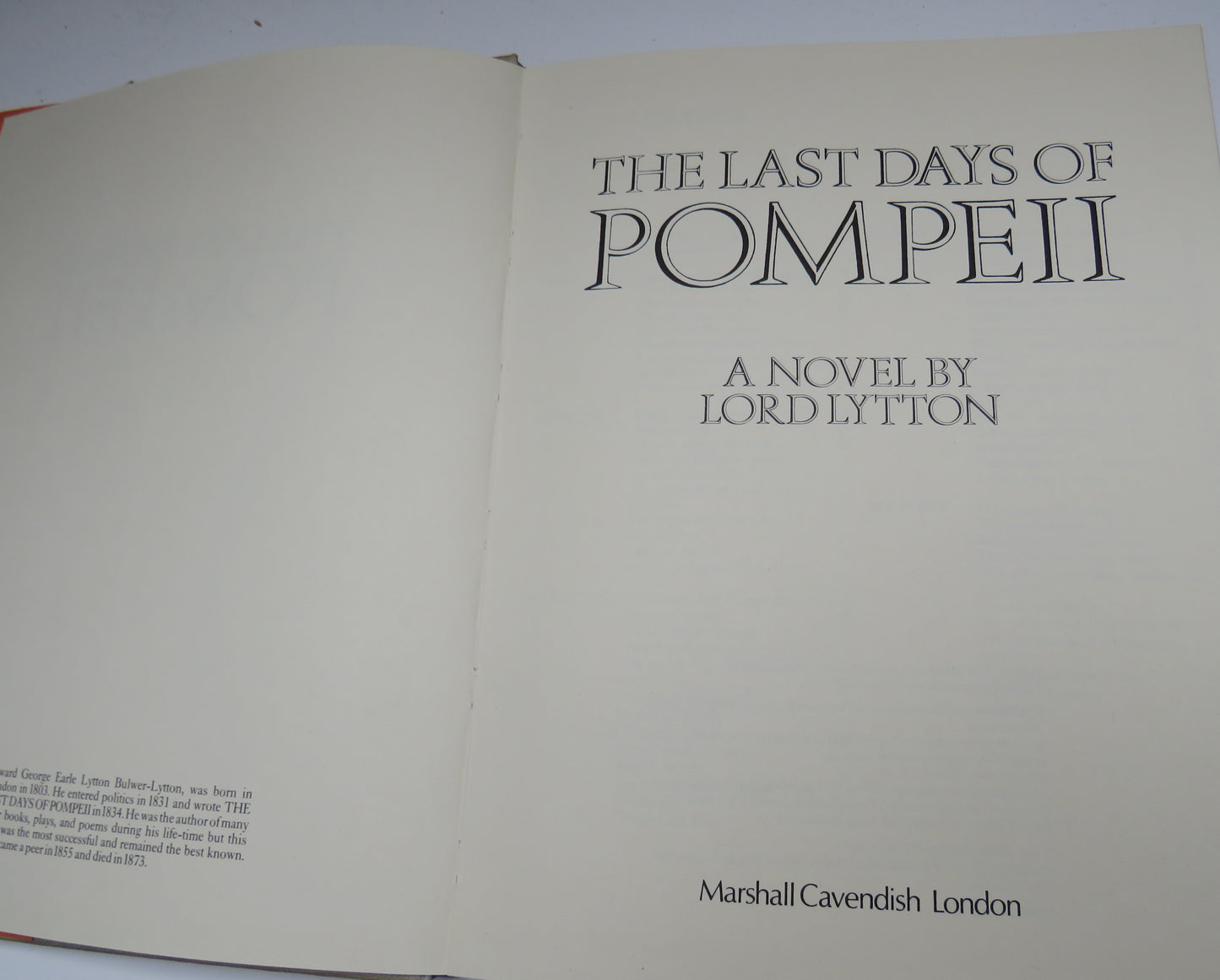 The Last Days Of Pompeii A Novel By Lord Lytton 1976