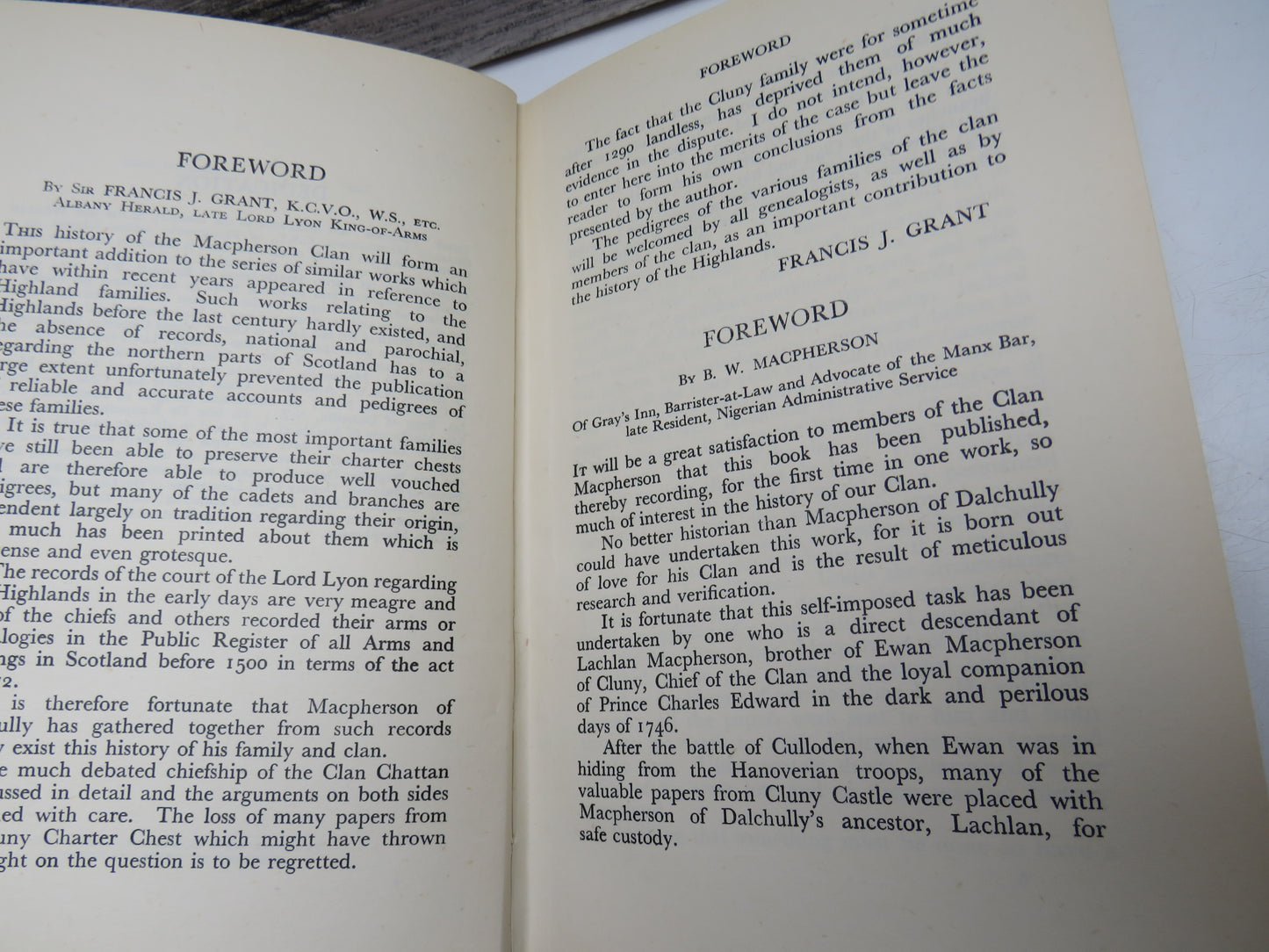 The Chiefs of Clan MacPherson By MacPherson of Dalchully 1947