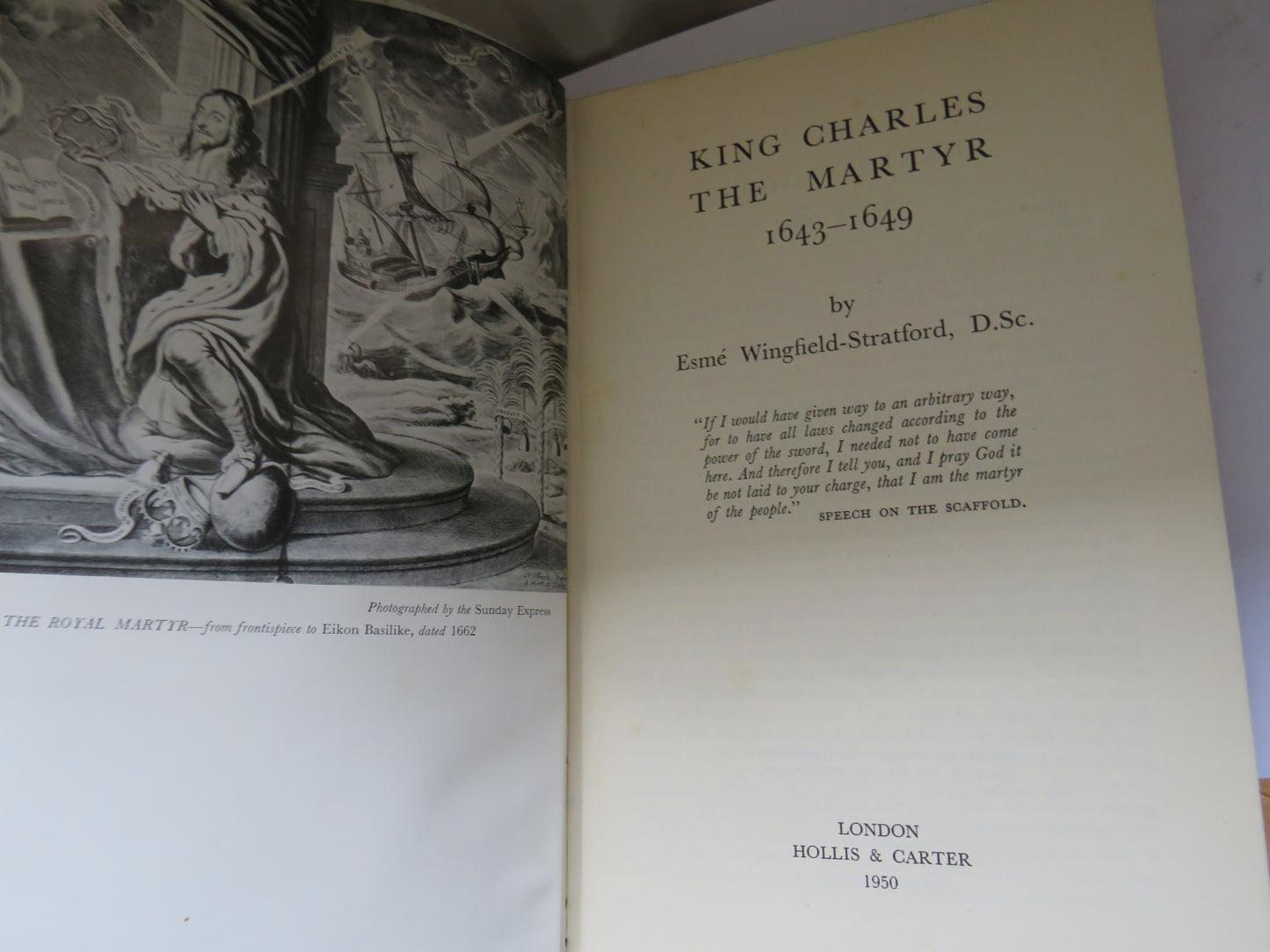King Charles The Martyr 1843-1649 By Esme Wingfield-Stratford 1950
