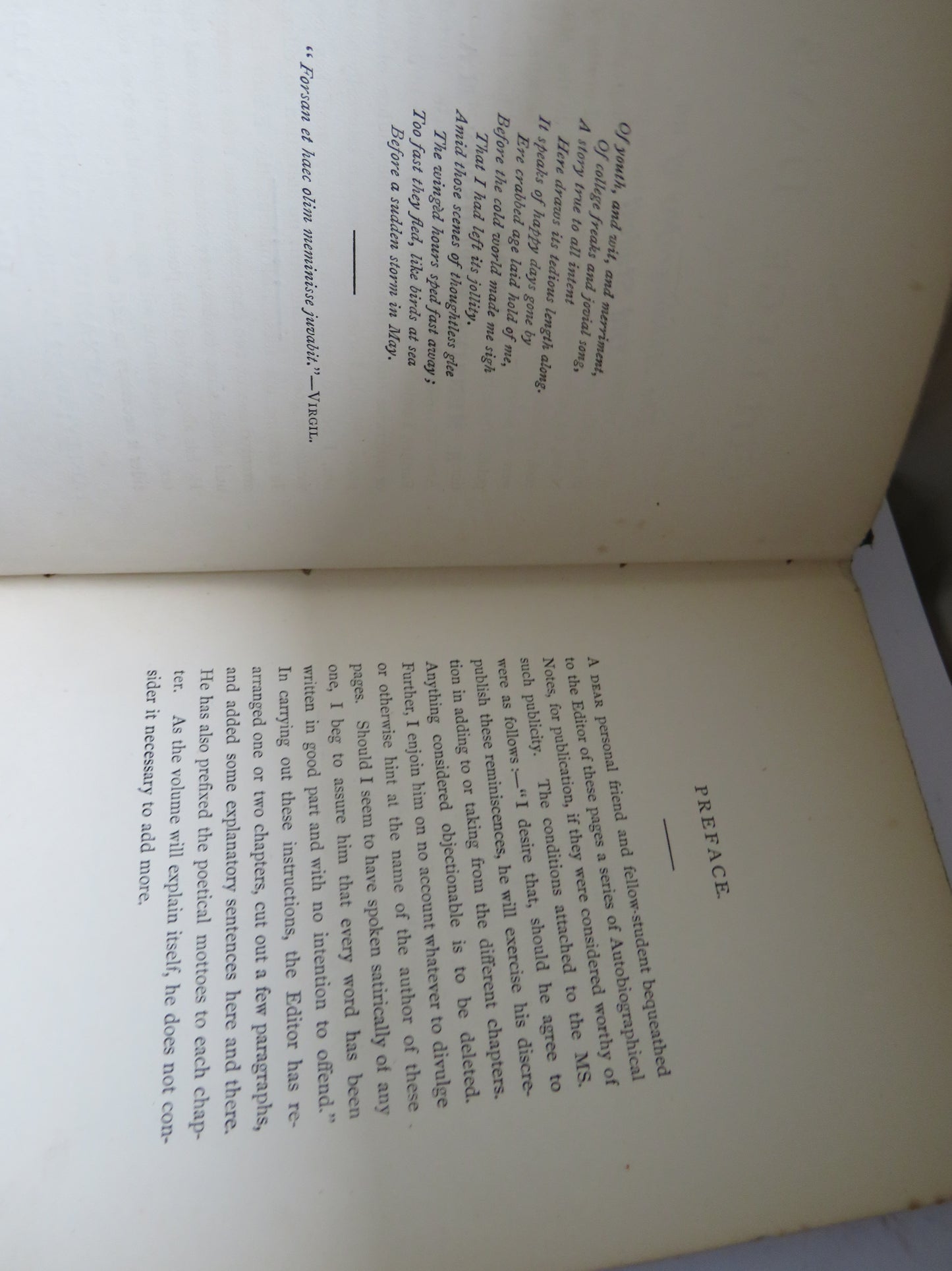 My College Days An Autobiography of An Old Student Edited By R. Menzies Fergusson 1887