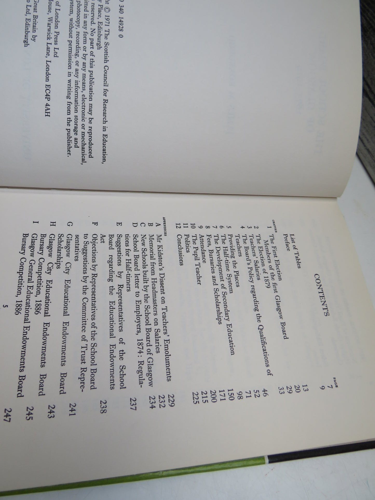 The School Board of Glasgow 1873-1919 By James M Roxburgh 1971