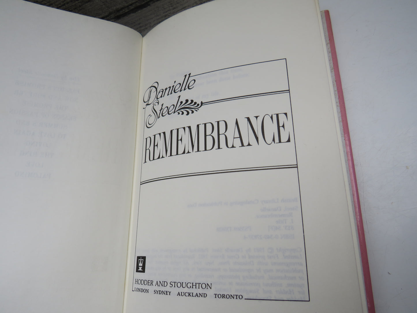 Remembrance by Danielle Steel, 1981