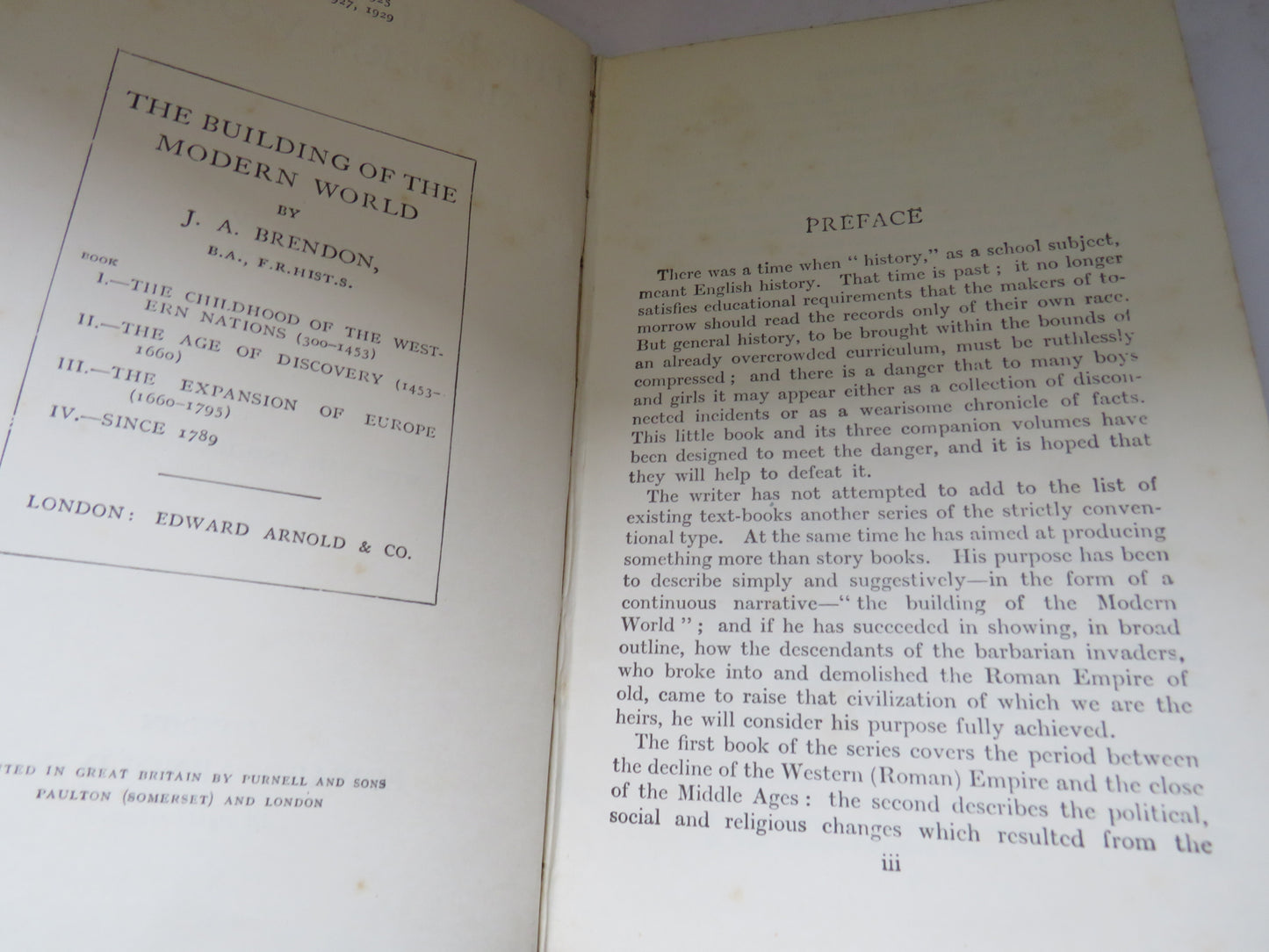 The Building of the Modern World By J.A. Brendon Book IV Since 1789 - 1929