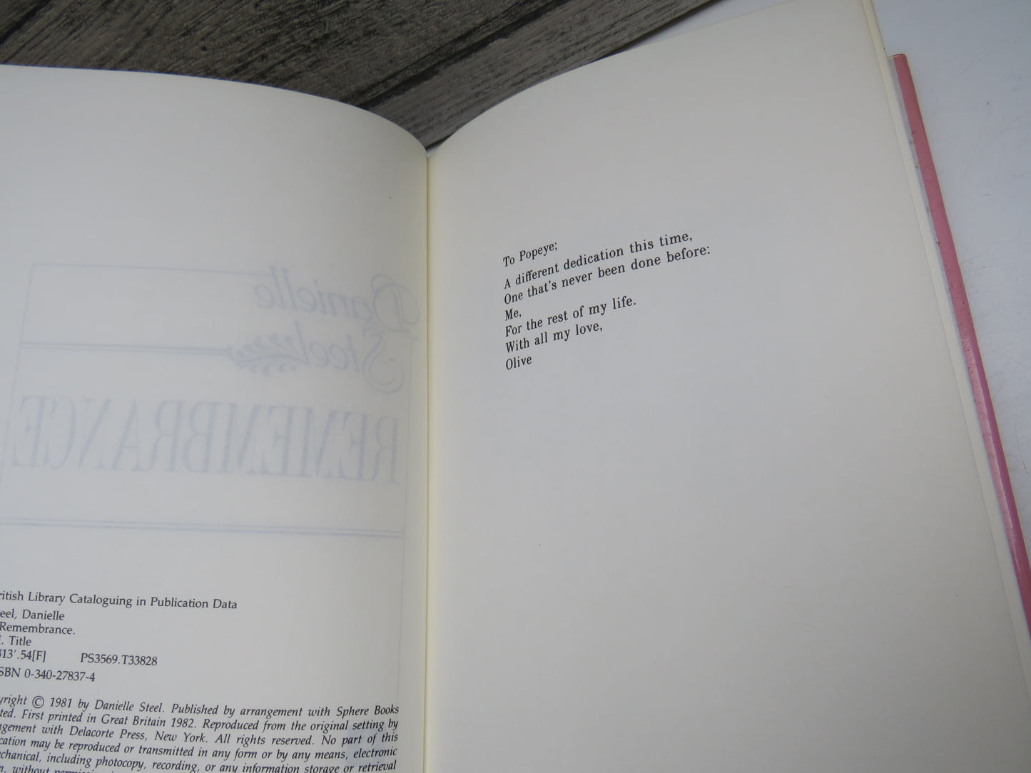 Remembrance by Danielle Steel, 1981
