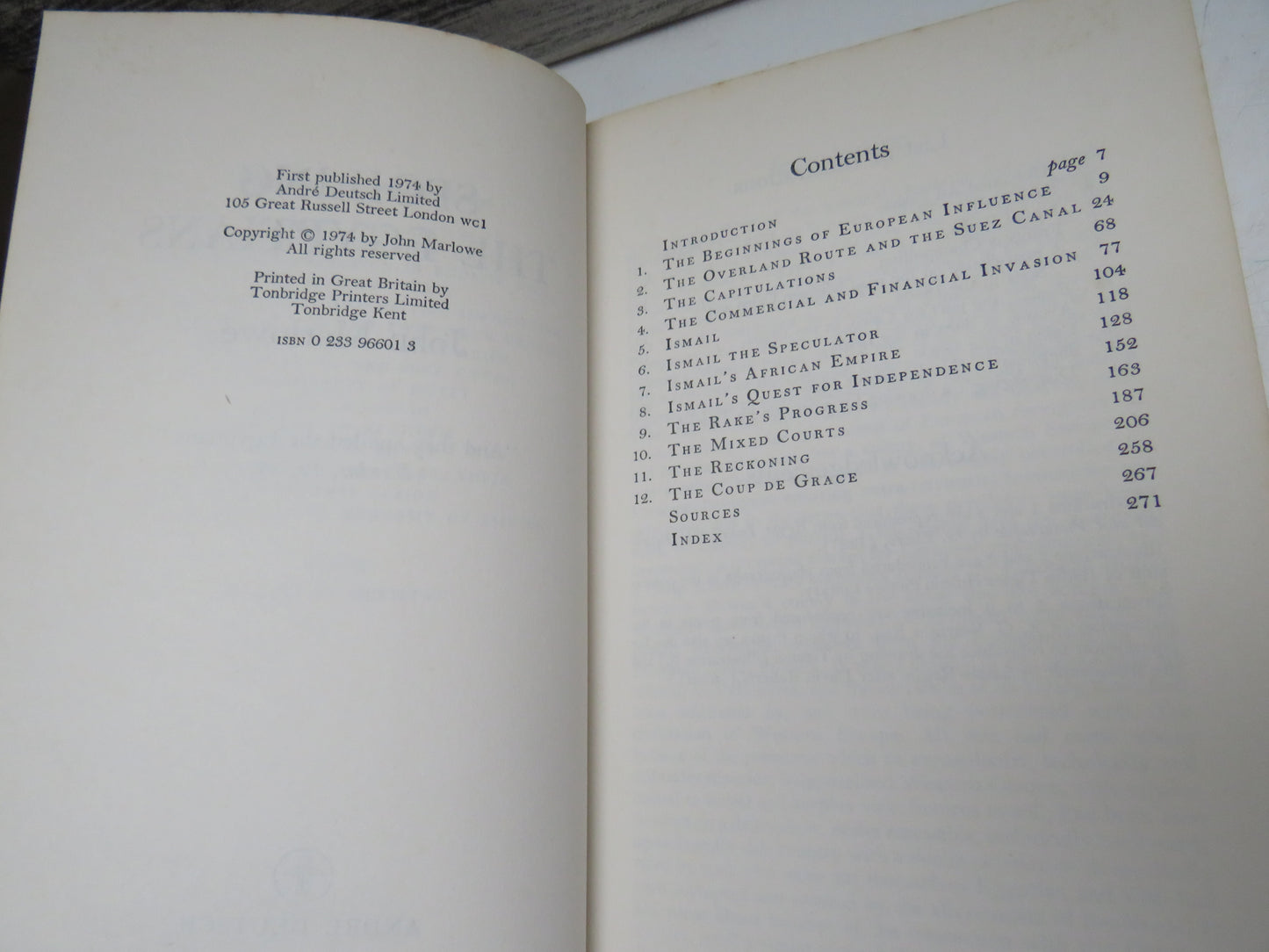 Spoiling The Egyptians By John Marlowe 1974