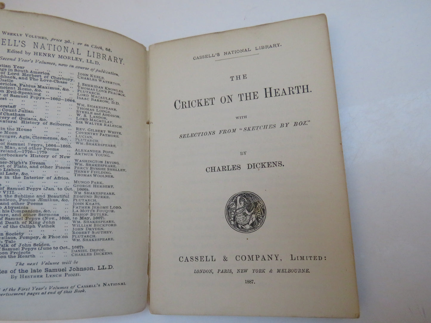 The Cricket on the Hearth by Charles Dickens, 1887