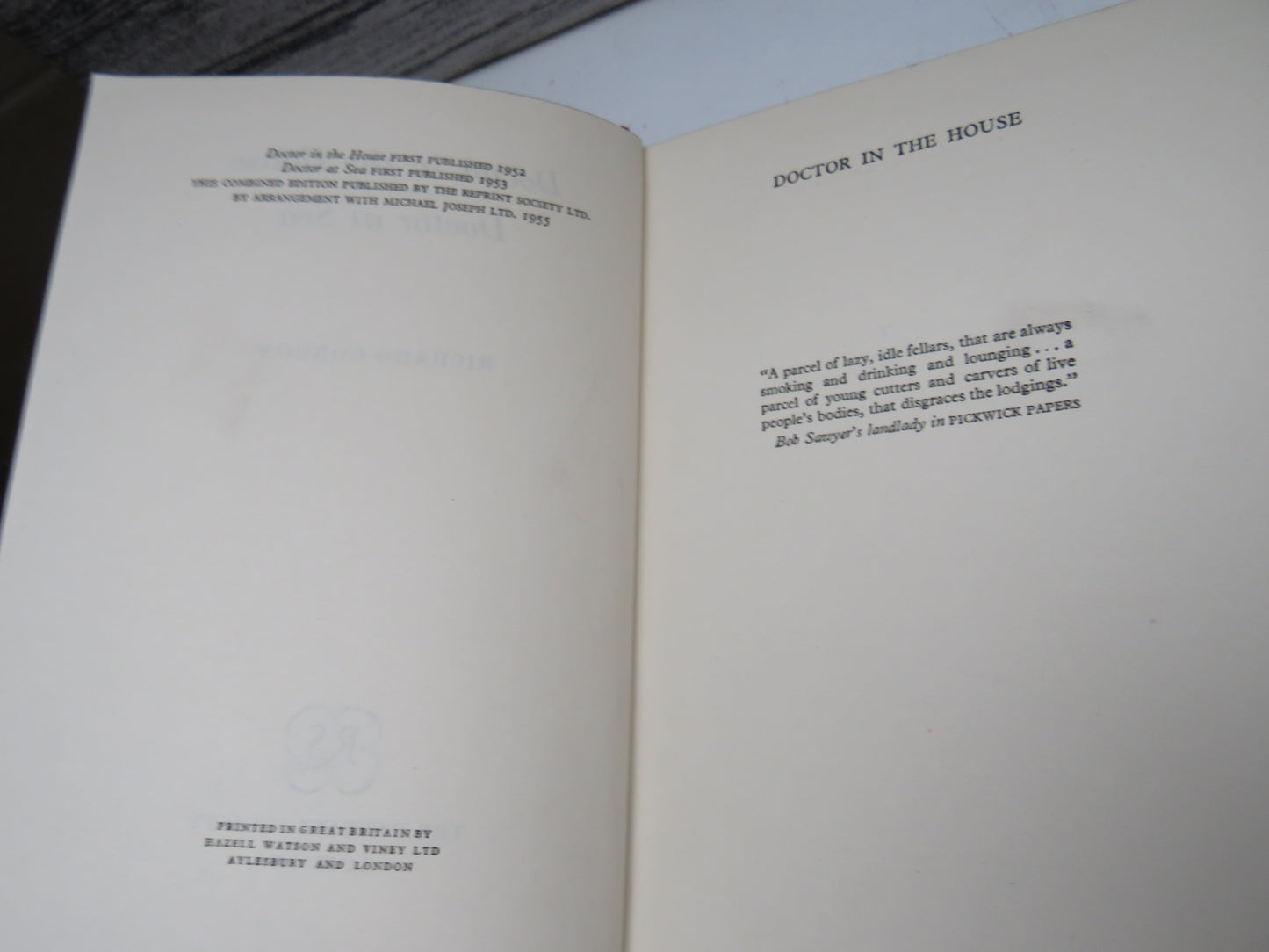 Doctor In The House Doctor At Sea By Richard Gordon 1955