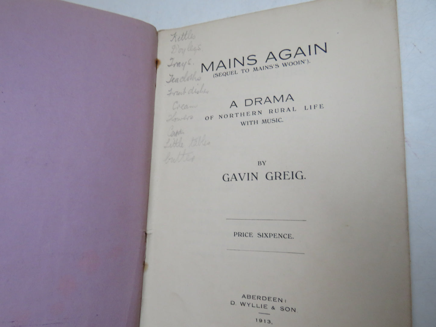 Mains Again A Sequel To 'Mains's Wooin' A Drama of Northern Rural Life With Music By Gavin Greig (Vintage Drama) book 5