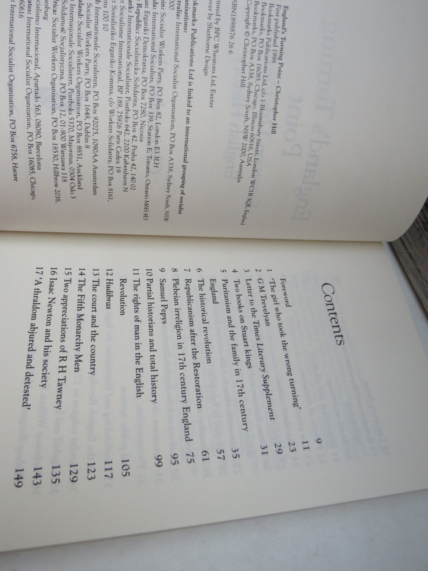 England's Turning Point Essays On 17th Century English History By Christopher Hill 1998