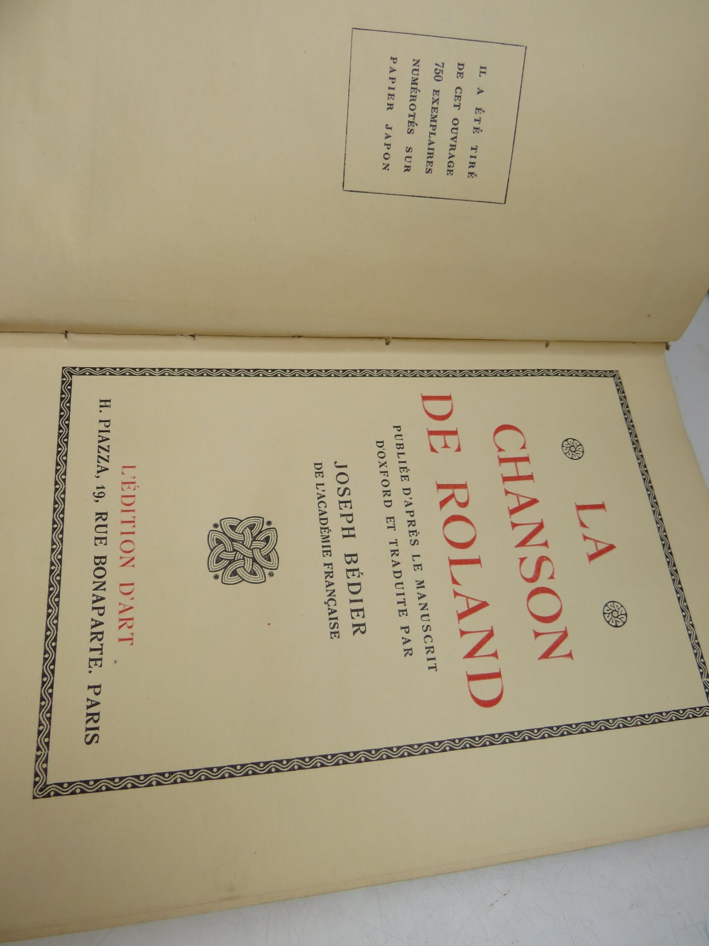 La Chanson De Roland By Joseph Bedier Antique French Book