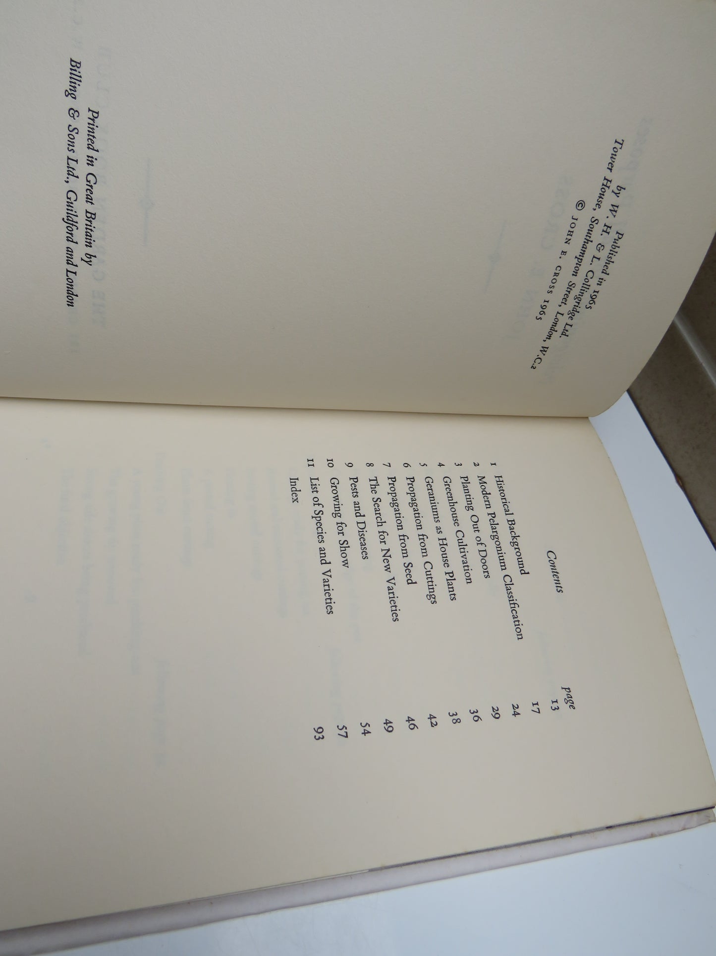 Pelargoniums For All Purposes By John E. Cross 1965