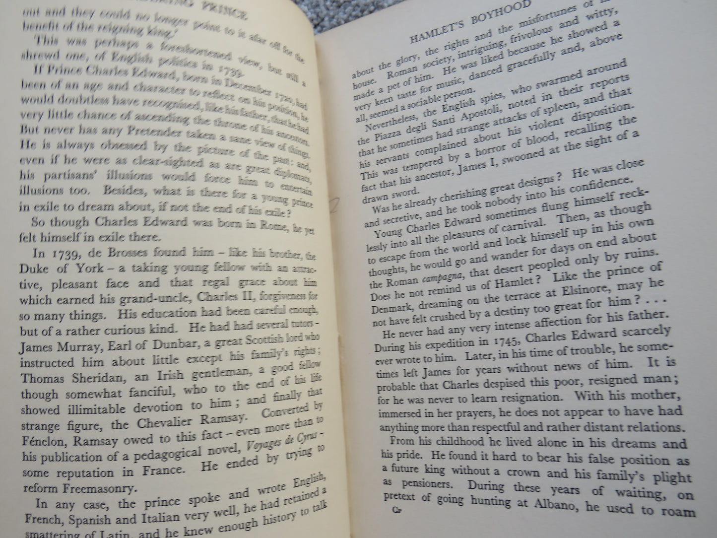 The Wandering Prince Charles Edward Last of the Stuarts By L. Dumont-Wilden Translated From The French By Warre Bradley Wells 1934