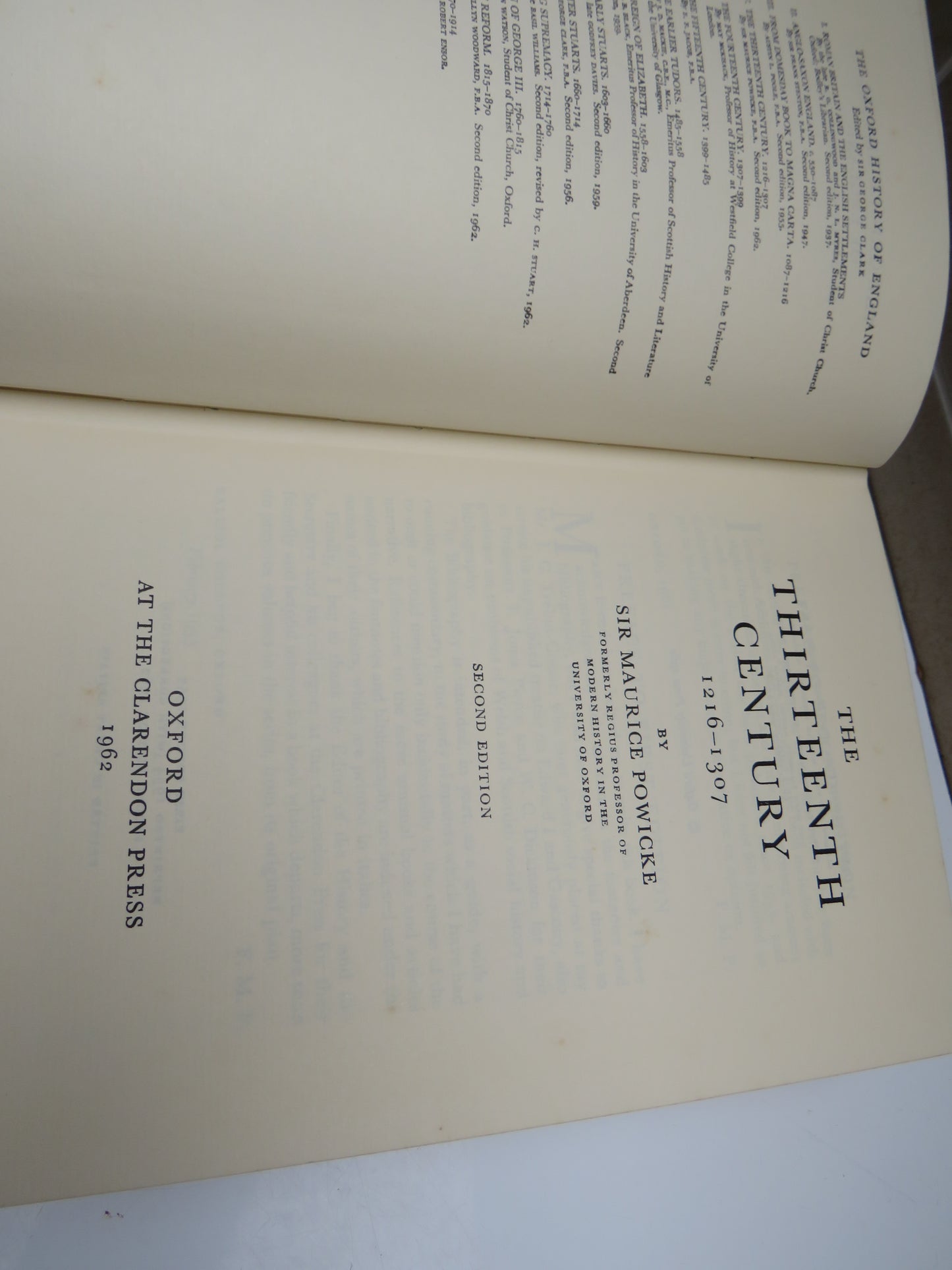 The Thirteenth Century 1216-1307 By Sir Maurice Powicke 1962