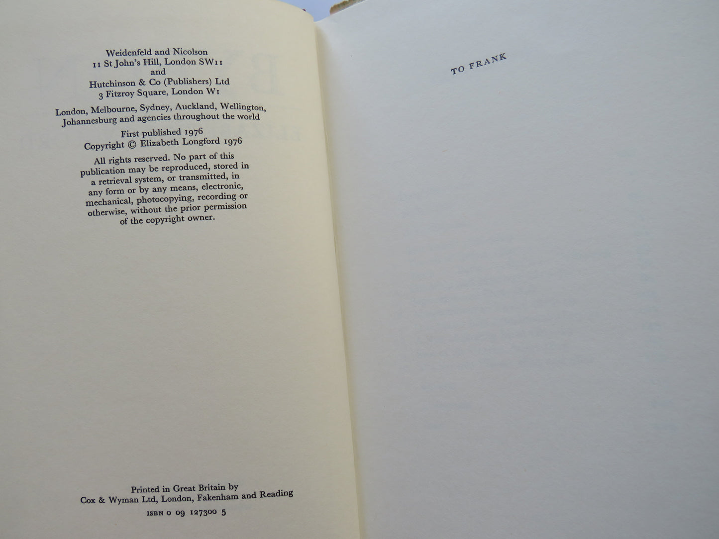 Byron By Elizabeth Longford 1976