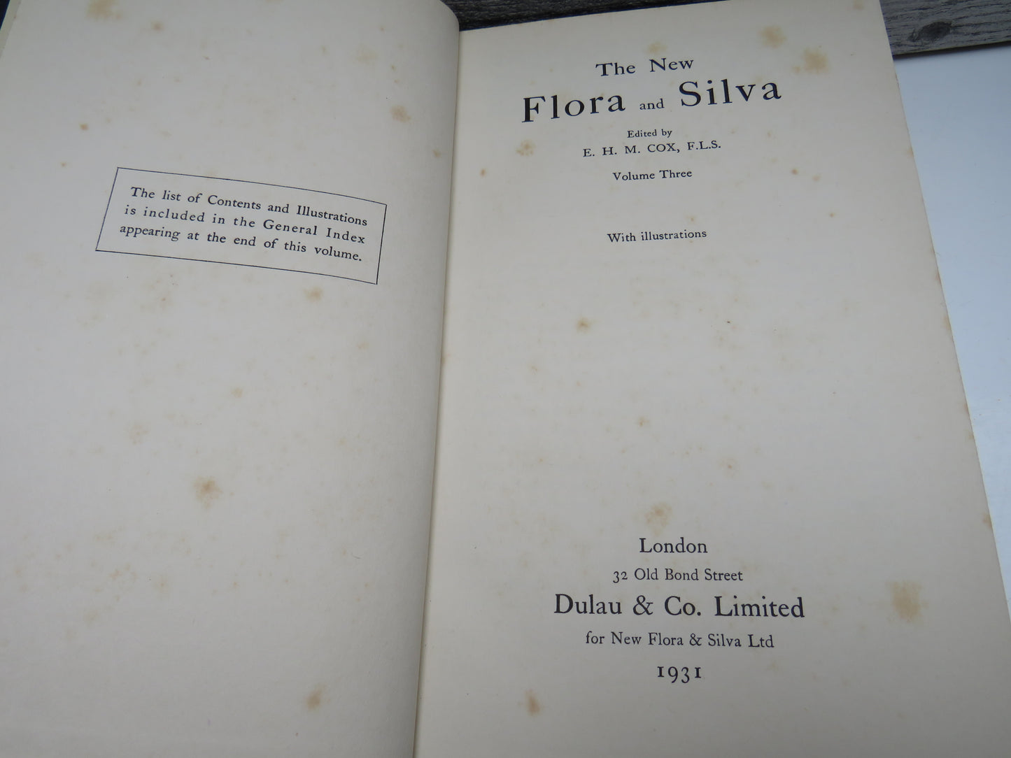 The New Flora and Silva, edited by E. H. M. Cox, Volume Three with Illustrations, 1931