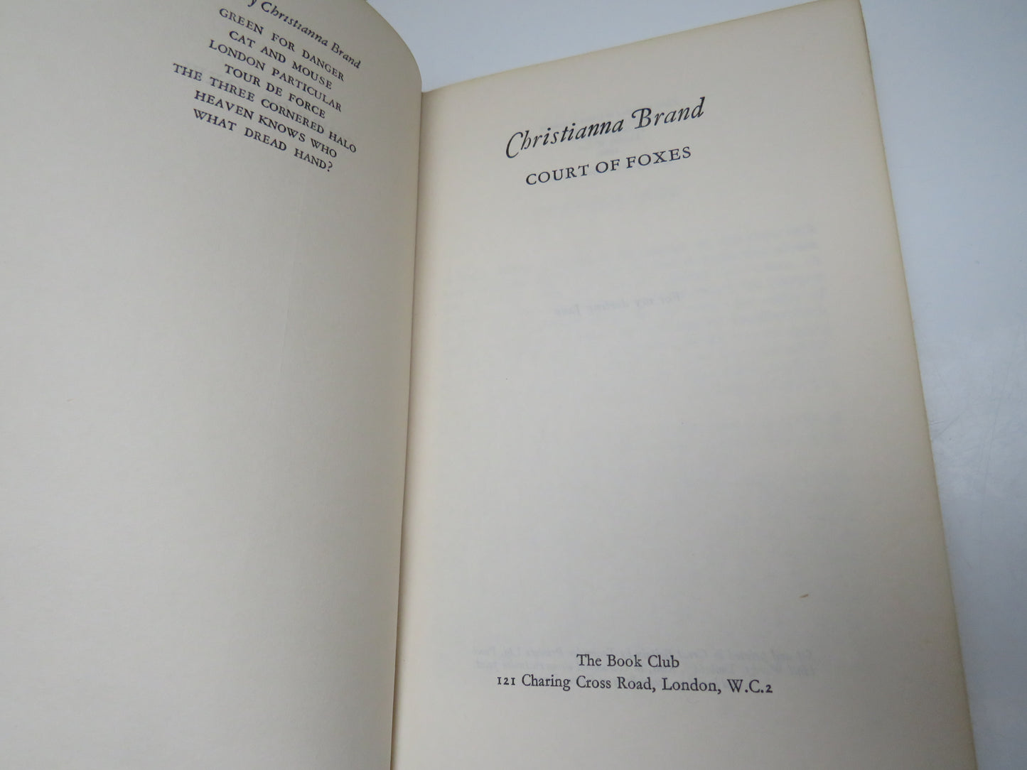 Court of Foxes By Christianna Brand 1969