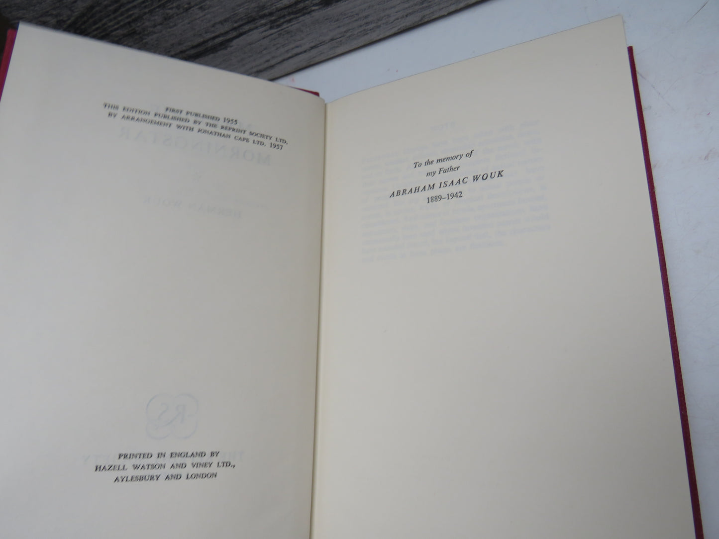 Marjorie Morningstar By Herman Wouk 1957